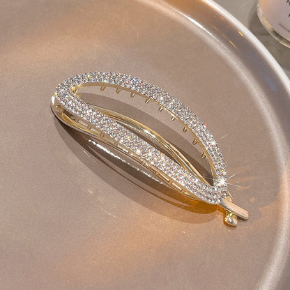Sparkling Round Curved Hair Buckle Clip