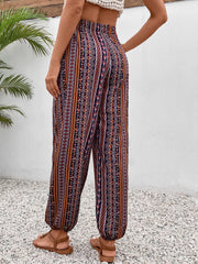 Tassel Printed High Waist Pants