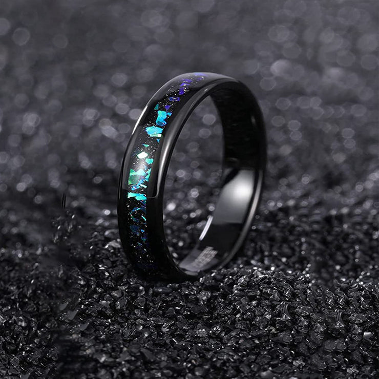 Black Unisex Tungsten Steel Ring