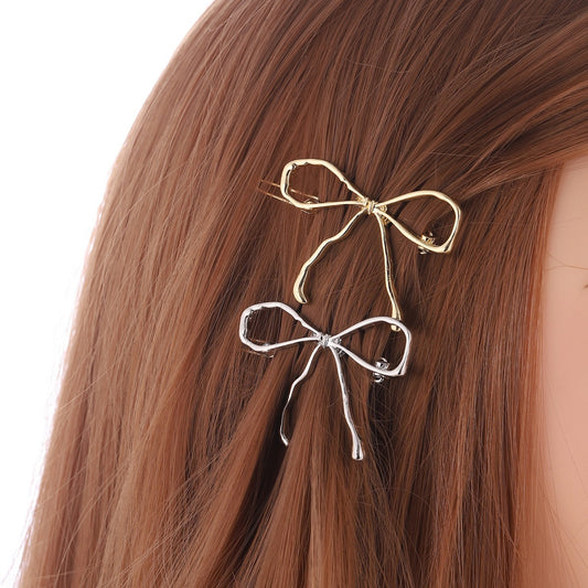 Metallic Bow Hair Clips