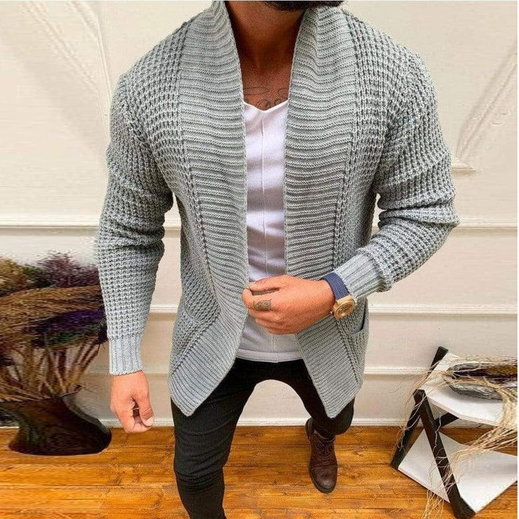 Striped Casual Knitted Cardigan For  Men