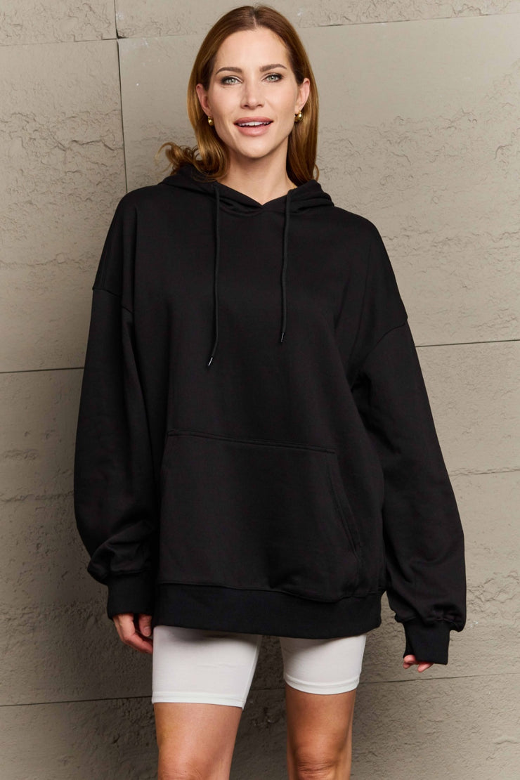 Full Size Drawstring Long Sleeve Hoodie