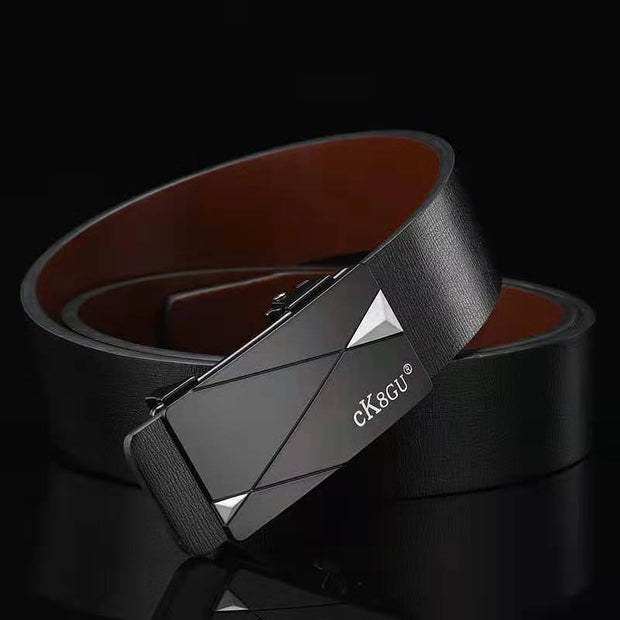 Automatic Buckle Men's Leather Belt