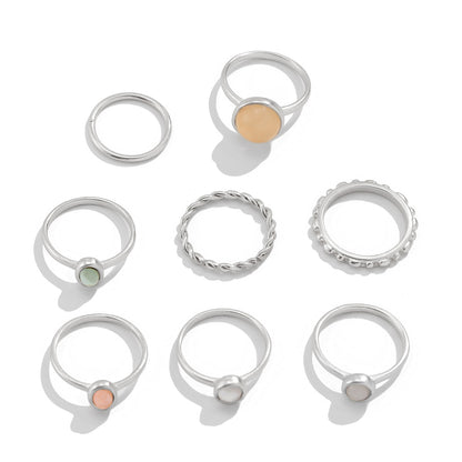 INS Hollow Cross Chain Punk Ring Set