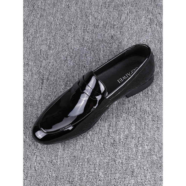 Glossy Slip-on Casual loafers Leather Shoes