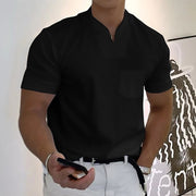 Men Stand Collar Short Sleeve Polo