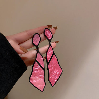 Pink & Blue Acrylic Dangle Earrin
