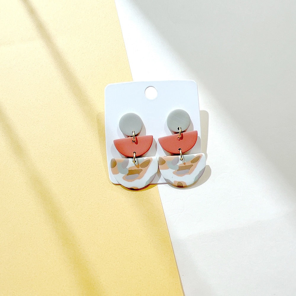 Milk Coffee Soft Geometric Camo Earrings – INS Style