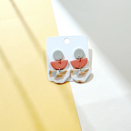 Milk Coffee Soft Geometric Camo Earrings – INS Style