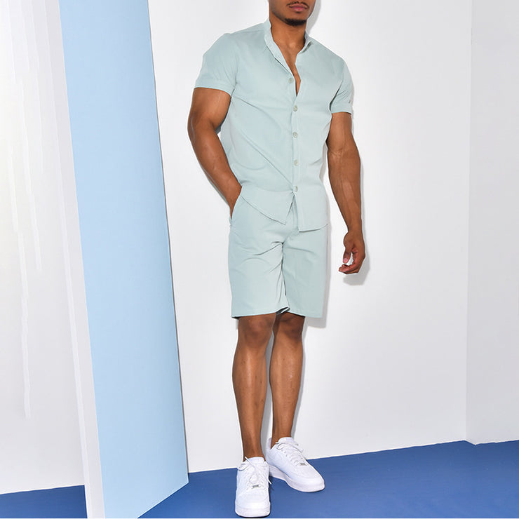 Short Sleeve Two-piece Set For Men