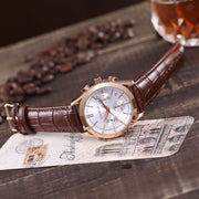 Six-pin quartz leather waterproof casual luminous watch