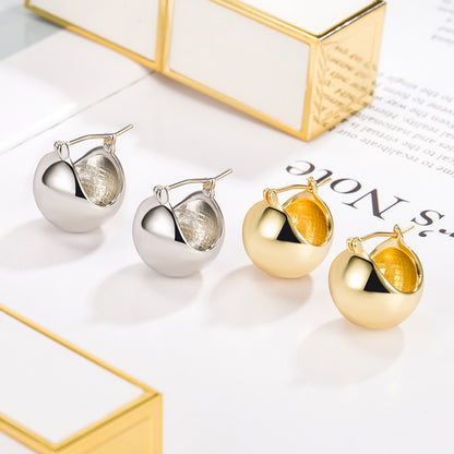 New Minimalist Punk Golden Silver Color Triangle Bag Shaped Metal Hoop Earrings For Women Party Retro Jewelry