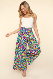 Haptics Smocked Waist Abstract Print Pants