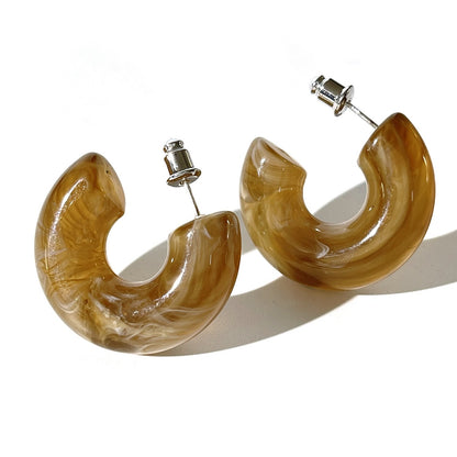 C-shaped acrylic candy mixed earrings