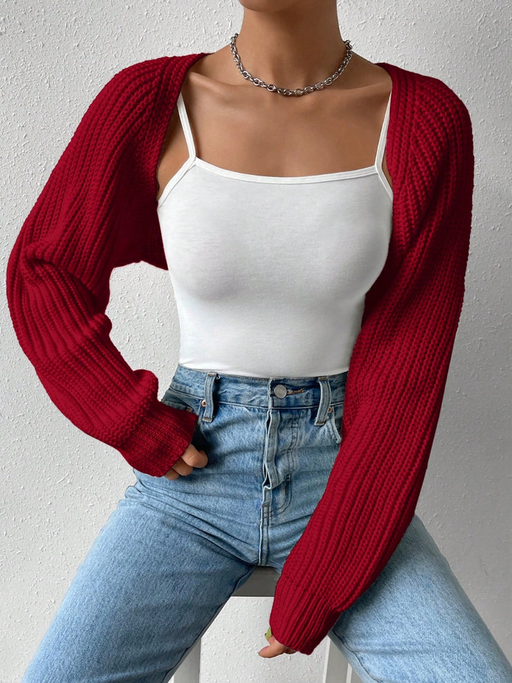 Honey Open Front Long Sleeve Cropped Cardigan