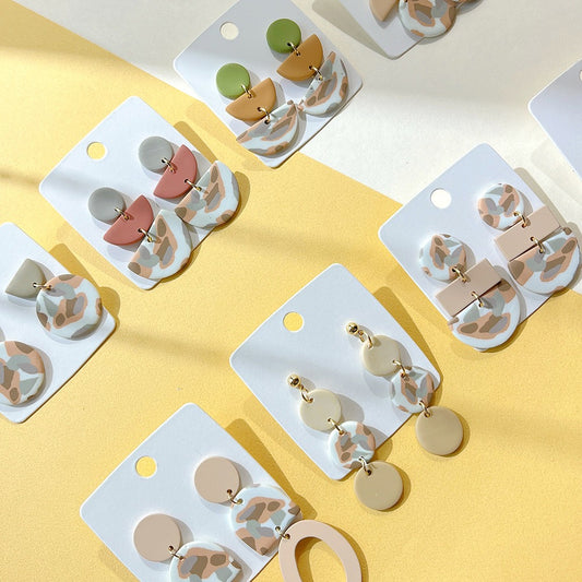 Milk Coffee Soft Geometric Camo Earrings – INS Style