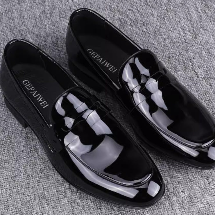 Glossy Slip-on Casual loafers Leather Shoes