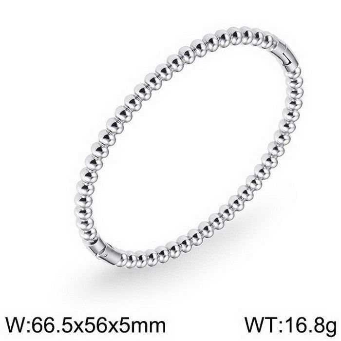 Bamboo Joint Design Stainless Steel Bracelet 18K Gold Plated Versatile High-Grade Plain Circle Bracelet