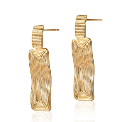 Geometric square design earrings