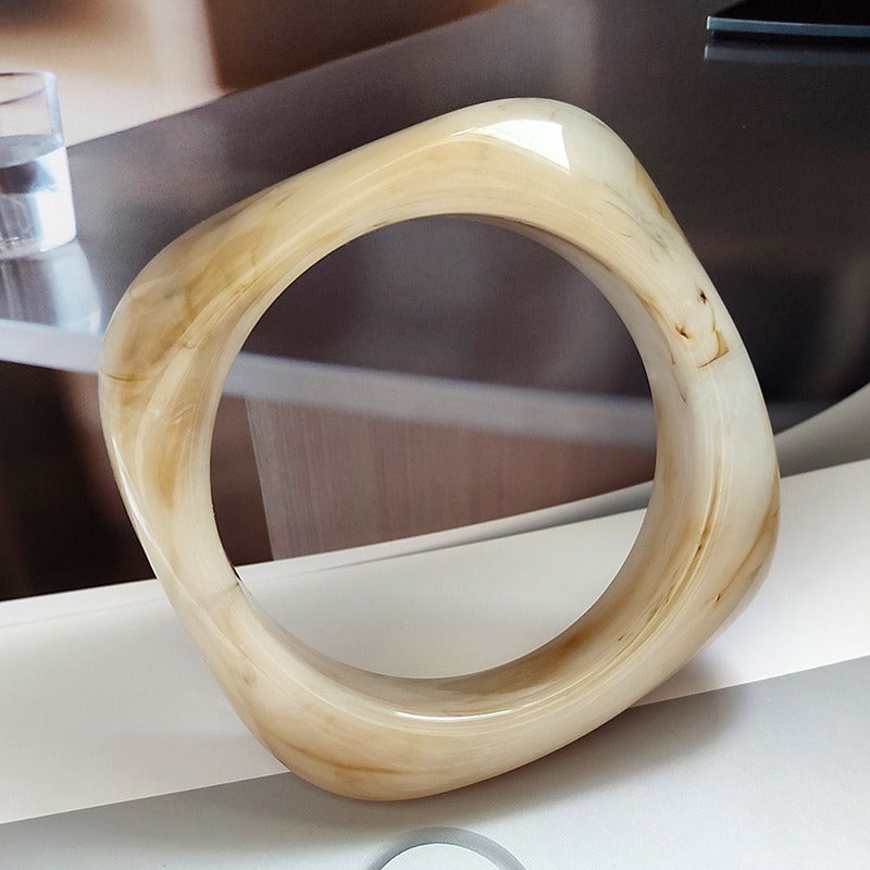 European and American style large marble pattern exaggerated acrylic bracelet