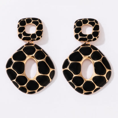 Boho Leopard Print Square Geometric Earrings
