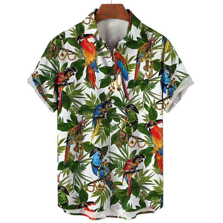 Summer Casual Printed Hawaiian Shirt Vacation Seaside Men