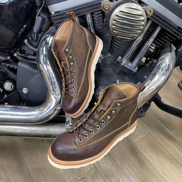 Retro Style Worker Boot Men's High-top Leather Boots