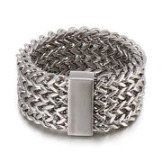 Four-row Keel Titanium Steel Men's Ring