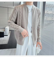 Men Niche Zipper Knitted Cardigan