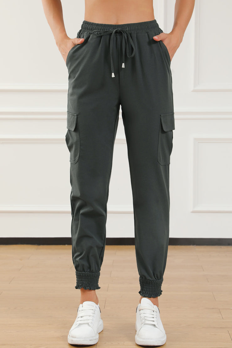 Drawstring High Waist Joggers With Pockets