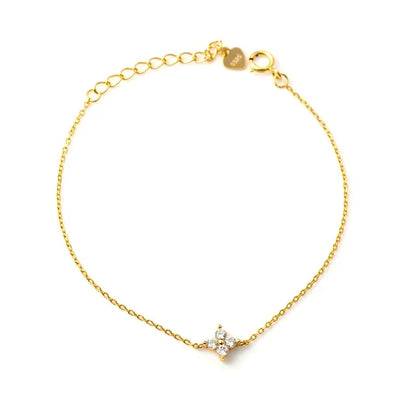925 Sterling Silver Mini Flower Zircon Bracelet