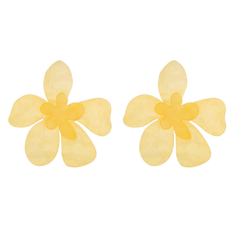 Earrings made of acrylic material, floral earrings