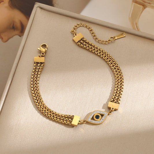 Evil Eye Stainless Steel Statement Bracelet For Women