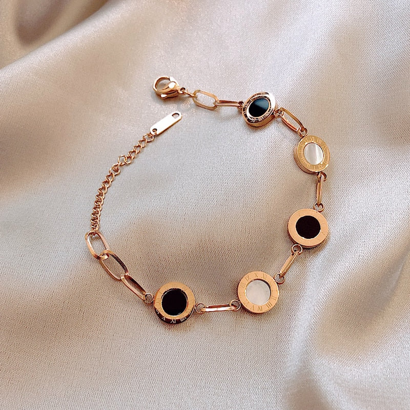 Stainless Steelblack and white Bracelet For Women
