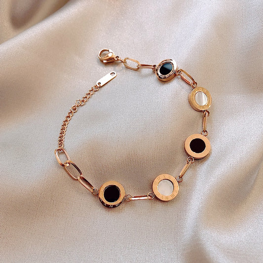 Stainless Steelblack and white Bracelet For Women