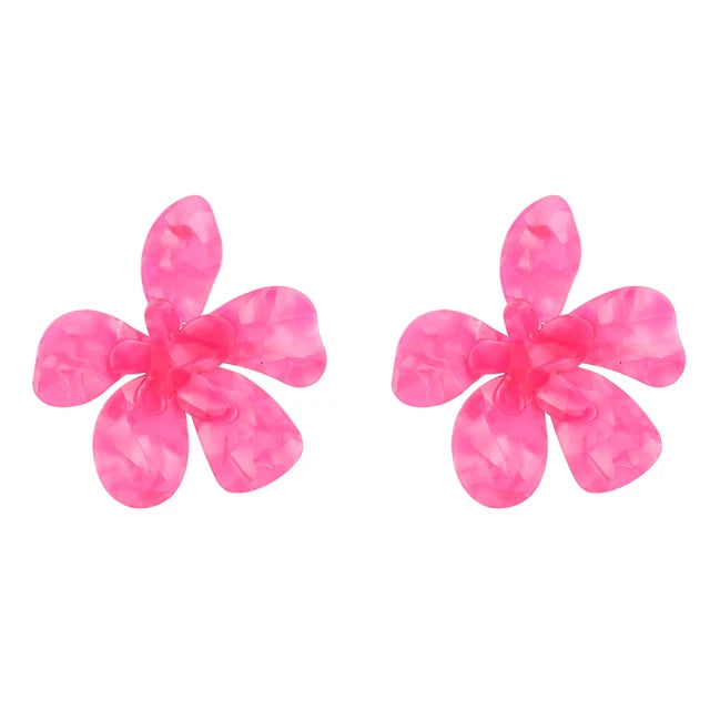 Acrylic large flower earrings acetate board flower earrings earrings