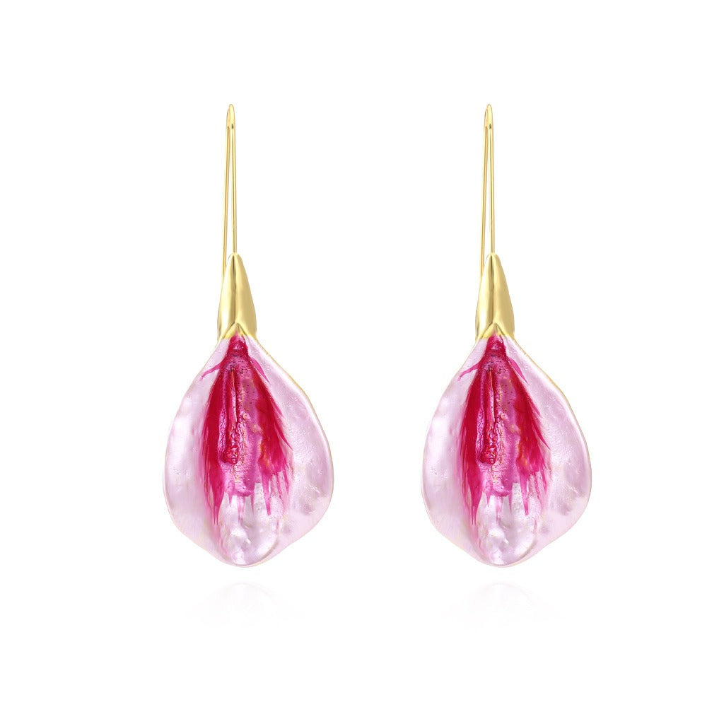 Oiled dipping flower earrings