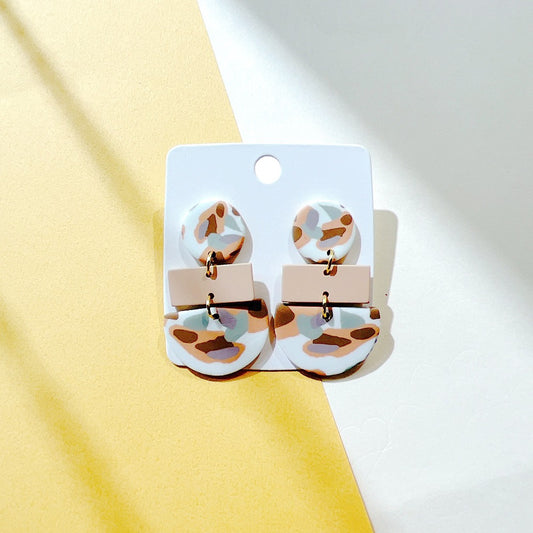 Milk Coffee Soft Geometric Camo Earrings – INS Style