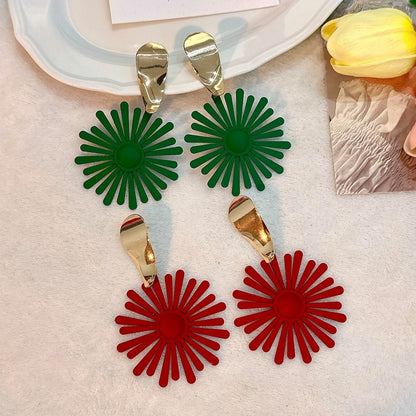 Solid Flower Exaggerated Earrings