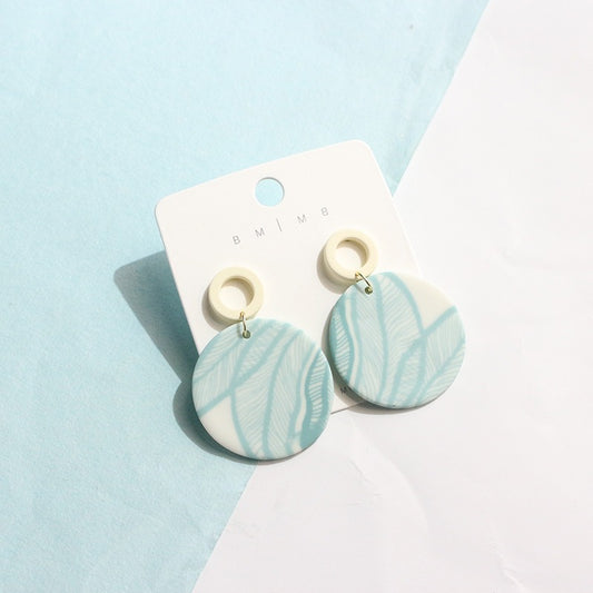 Vintage Fresh Lotus Square Geometric Earrings