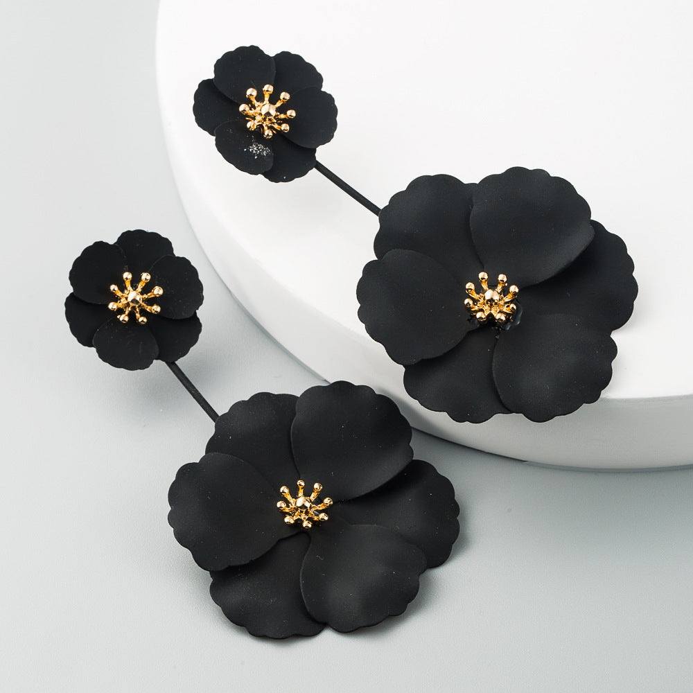 Bohemian Alloy Flower Long Earrings