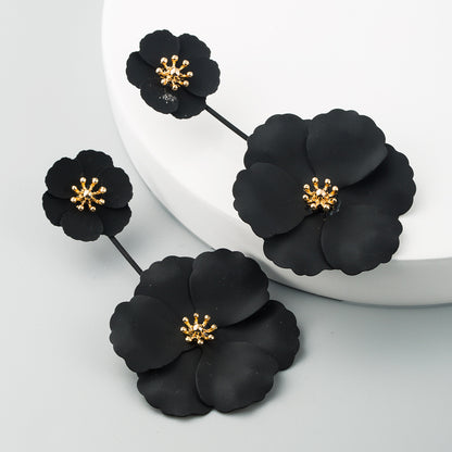 Bohemian Alloy Flower Long Earrings