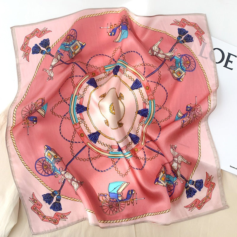 Carriage Silk Warm Scarf Fashionable Decoration Square Four Seasons Universal Scarf