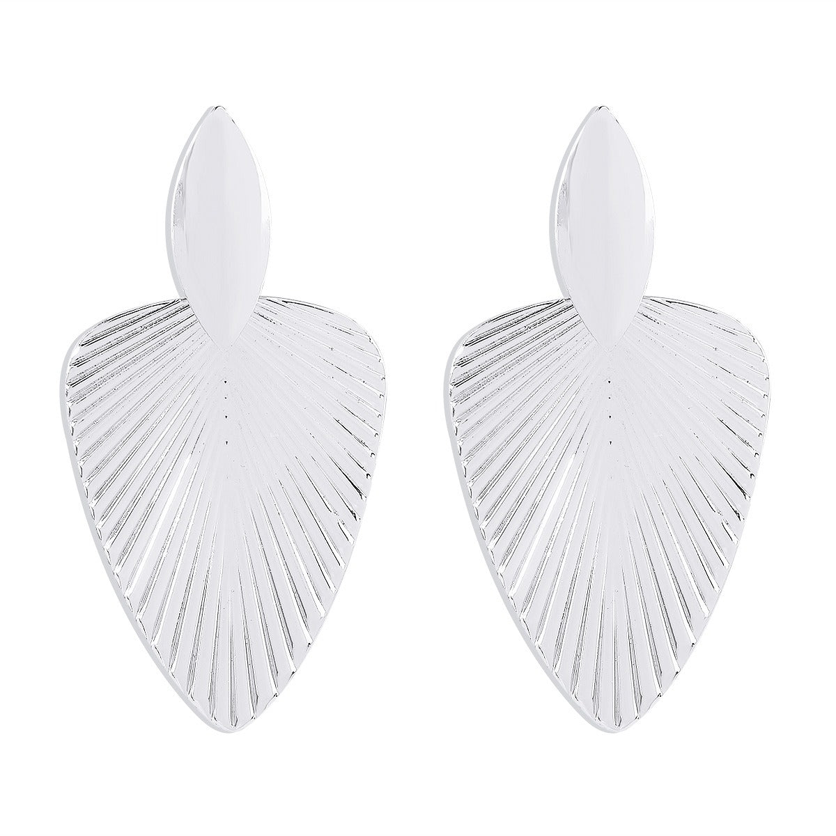 Metallic cattail leaf earrings