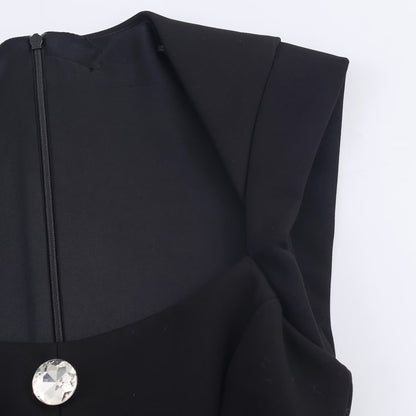 Jewelry button up short jumpsuit