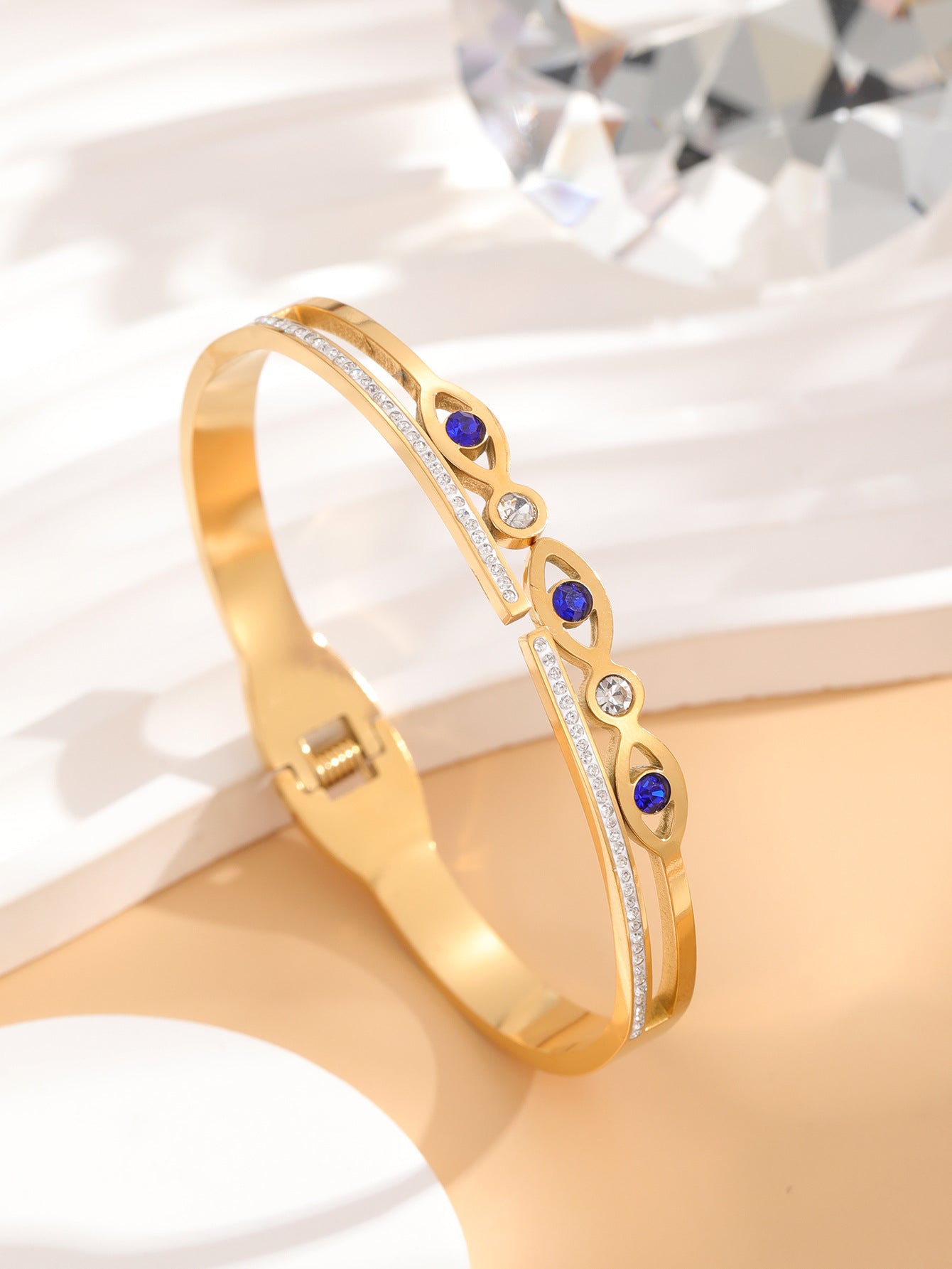 Evil Eye Stainless Steel Statement Bracelet For Women