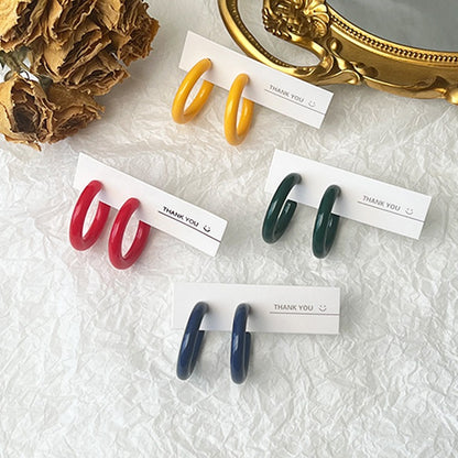Half round candy C-shaped acrylic earrings