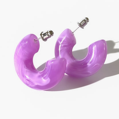 C-shaped acrylic candy mixed earrings