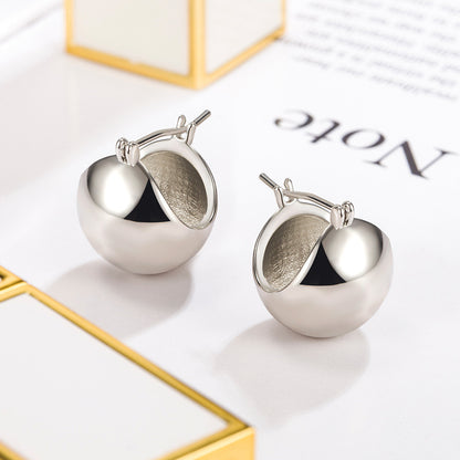 New Minimalist Punk Golden Silver Color Triangle Bag Shaped Metal Hoop Earrings For Women Party Retro Jewelry
