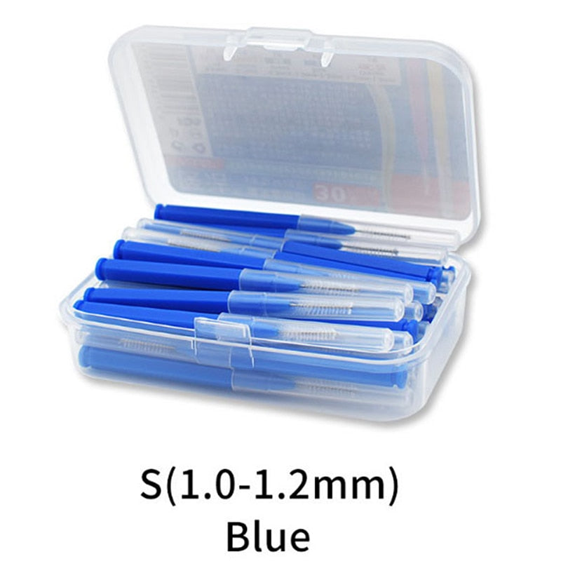 30Pcs/set I Shaped Interdental Brush Denta Floss Interdental Cleaners Orthodontic Dental Teeth Brush Toothpick Oral Care Tool